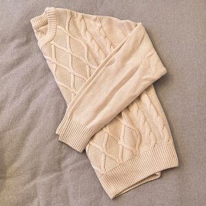 Suzy Shier Cream Cable Knit Sweater
